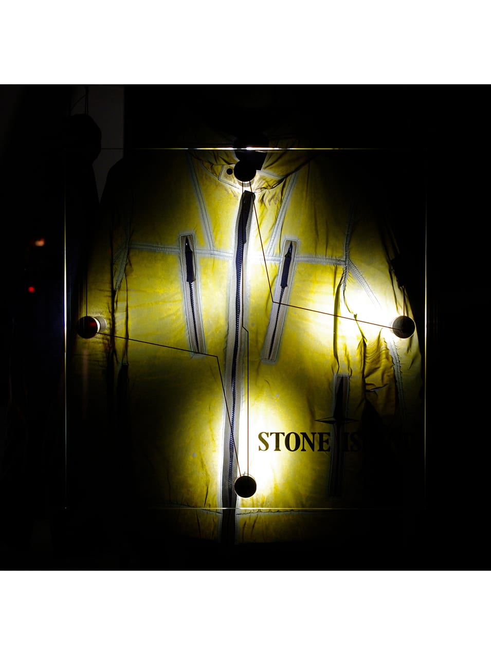 Stone Island reflective jacket display design for Firmament, Berlin